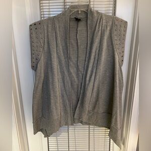 Sweatshirt vest with studded sleeves